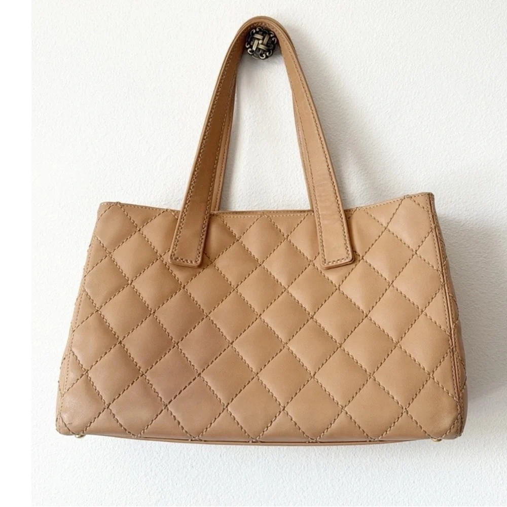 CHANEL Calfskin Wild Stitch Medium Tote